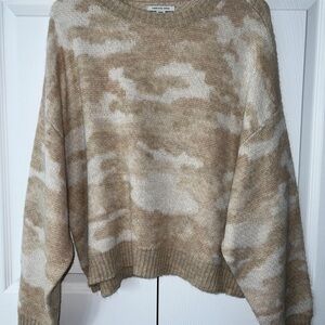 American Eagle Outfitters Tan Camo Sweater